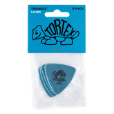 Jim Dunlop Tortex Triangle Plectrum Players Pack - 6 Pack - 1mm Blue