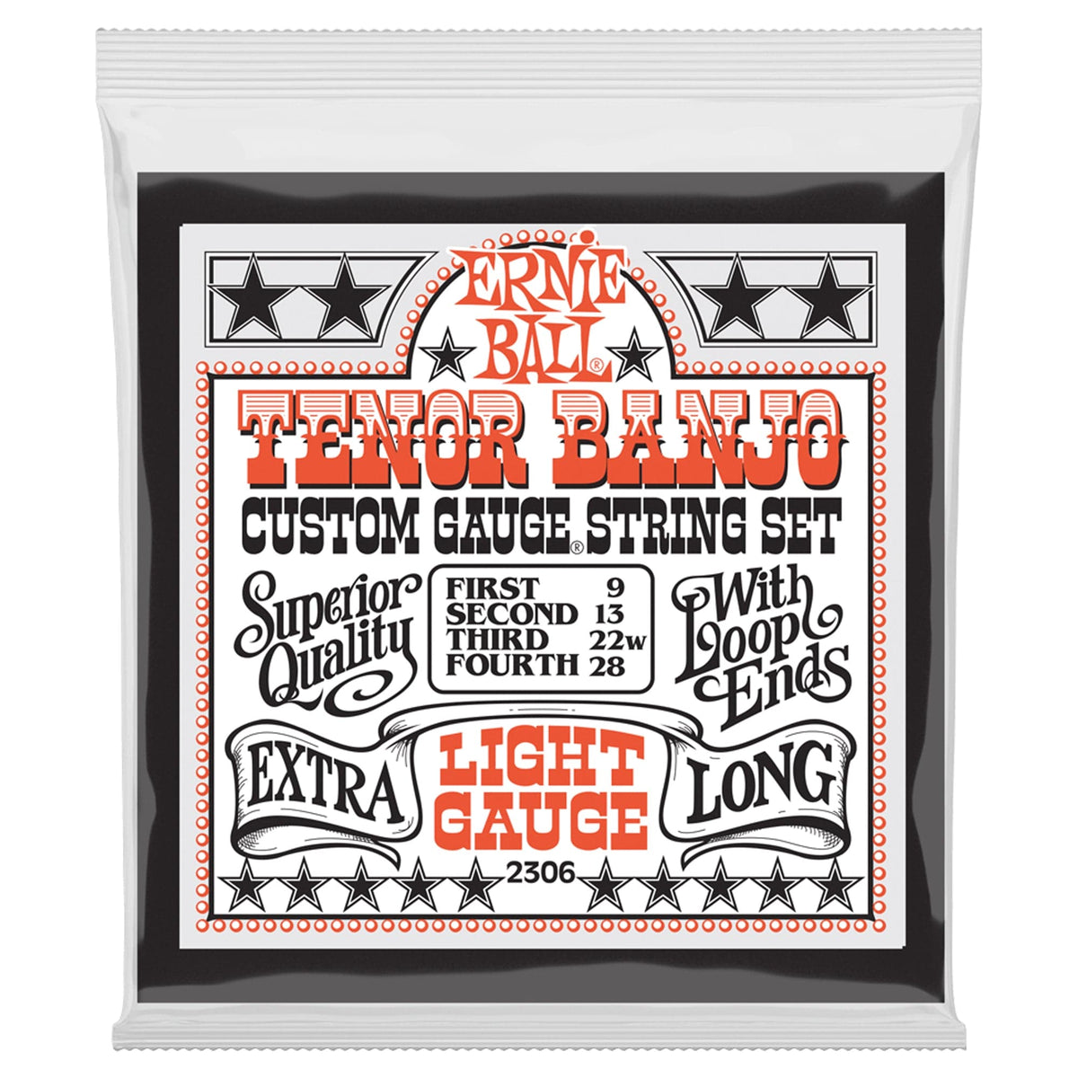 Ernie Ball 2306 4-String Tenor Banjo Strings Light 9-28