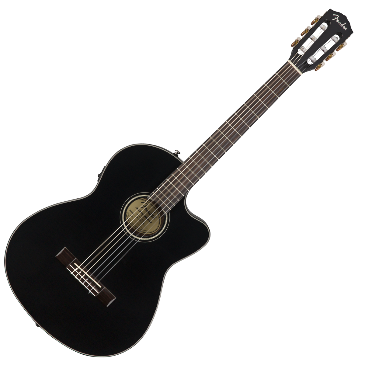 Fender CN-140SCE Nylon Electro Acoustic Guitar - Black with Hard Case