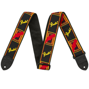 Fender Monogrammed Guitar Strap - Black & Red (0990681500)