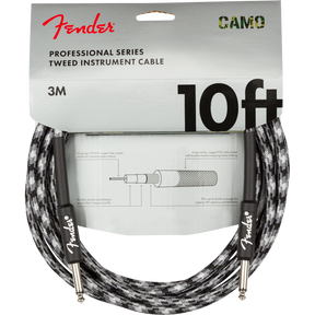 Fender Professional Series CAMO Instrument Guitar Cable - 3m 10ft - Winter Camo
