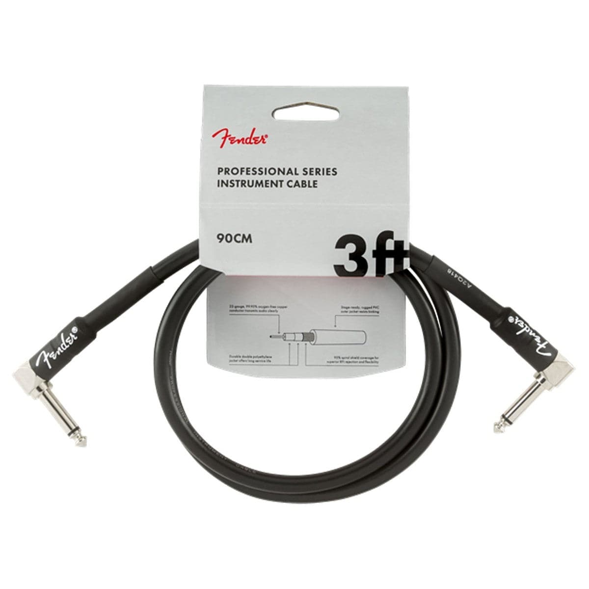 Fender Professional Series Instrument Patch Cables - 3ft - Black