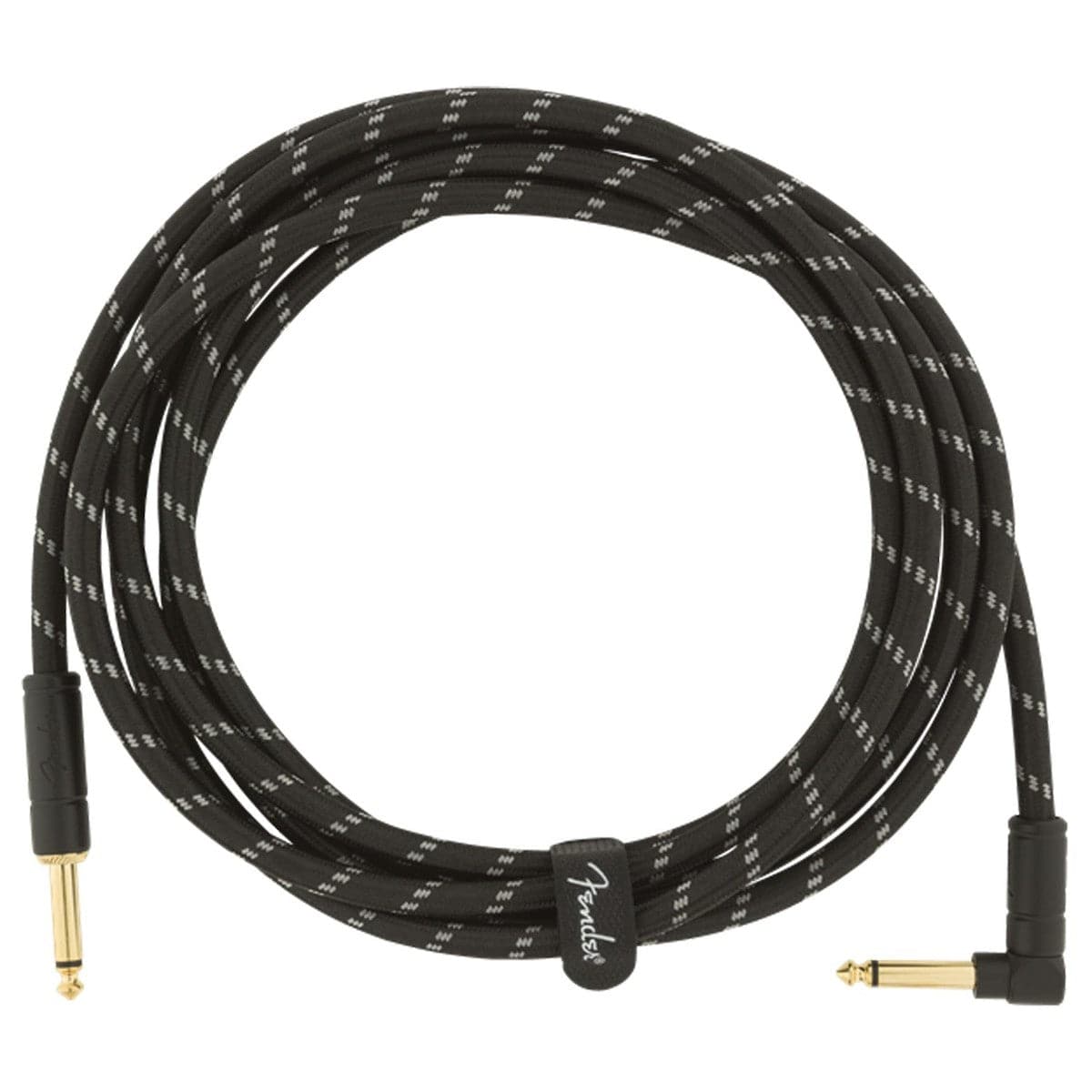Fender Deluxe Series Black Tweed Guitar Cable - 10foot (3 meters) - Right Angle