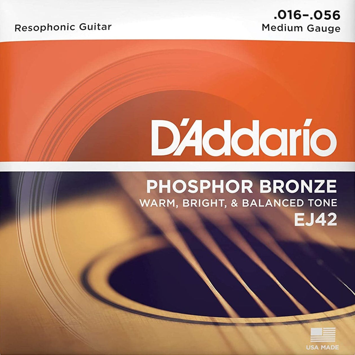 D'Addario EJ42 Phosphor Bronze Resophonic Guitar Strings - 16-56