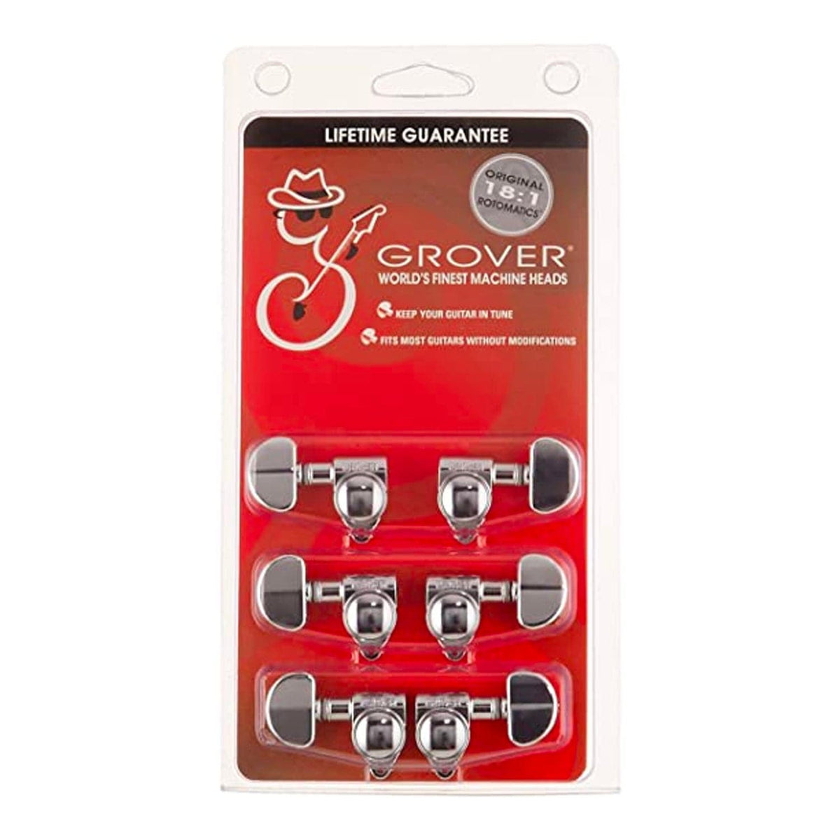 Grover 102-18N Original Rotomatics Machine Heads 18:1 - 3 a side - Nickel