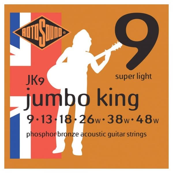 JK9 Jumbo King Phosphor Bronze Acoustic Guitar Strings Super Lights 9-48