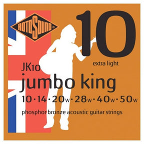 JK10 Jumbo King Phosphor Bronze Acoustic Guitar Strings Extra Lights 10-50