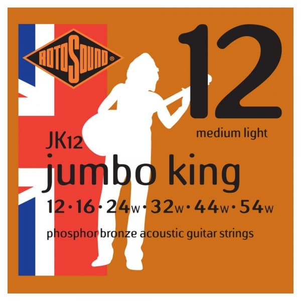 JK12 Jumbo King Phosphor Bronze Acoustic Guitar Strings Medium Lights 12-54