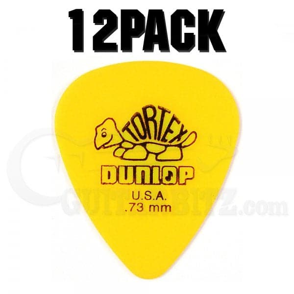 Jim Dunlop Tortex Standard Plectrum Players Pack - 12 Pack - .73 Yellow