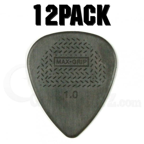 Nylon Maxgrip Plectrum Players Pack - 1mm Black - 12 Pack