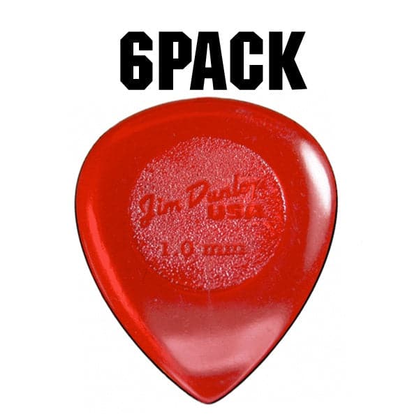Big Stubby Plectrum Players Pack - 6 Pack - 1mm Red