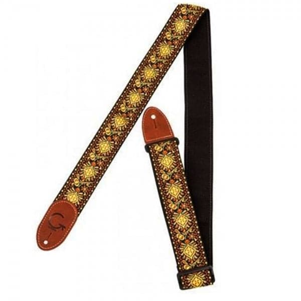 Premium Woven Guitar Strap - Yellow & Orange