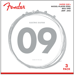 Fender 250L 3 Pack - Nickel Plated Steel Electric Guitar Strings - Light - 9-42