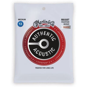 MA550T Authentic Acoustic Lifespan Phosphor Bronze Guitar Strings Medium 13-56