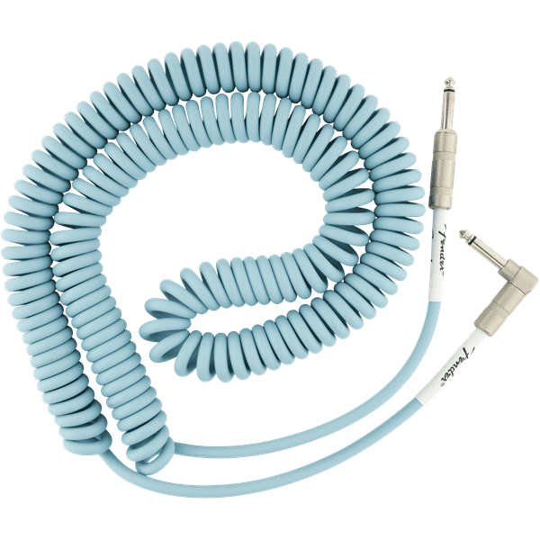Original Series Coil Cable - Straight / Angle - 30ft(9m) - Daphne Blue