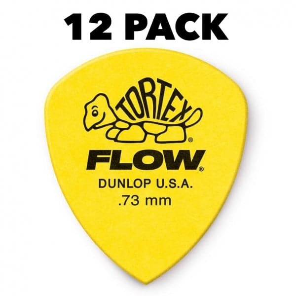 Tortex Flow Plectrum Player Pack - 12 Pack - Yellow - 0.73mm