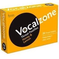 Vocalzone Throat Pastilles for Clear Vocals - Honey & Lemon