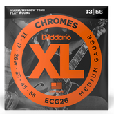 D'Addario ECG26 XL Chromes Flatwound Electric Guitar Strings Jazz Med 13-56