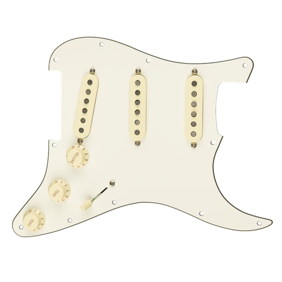 Fender Loaded Pre-Wired Strat Pickguard - Custom Shop Texas Special SSS - Parchment - 11 Hole