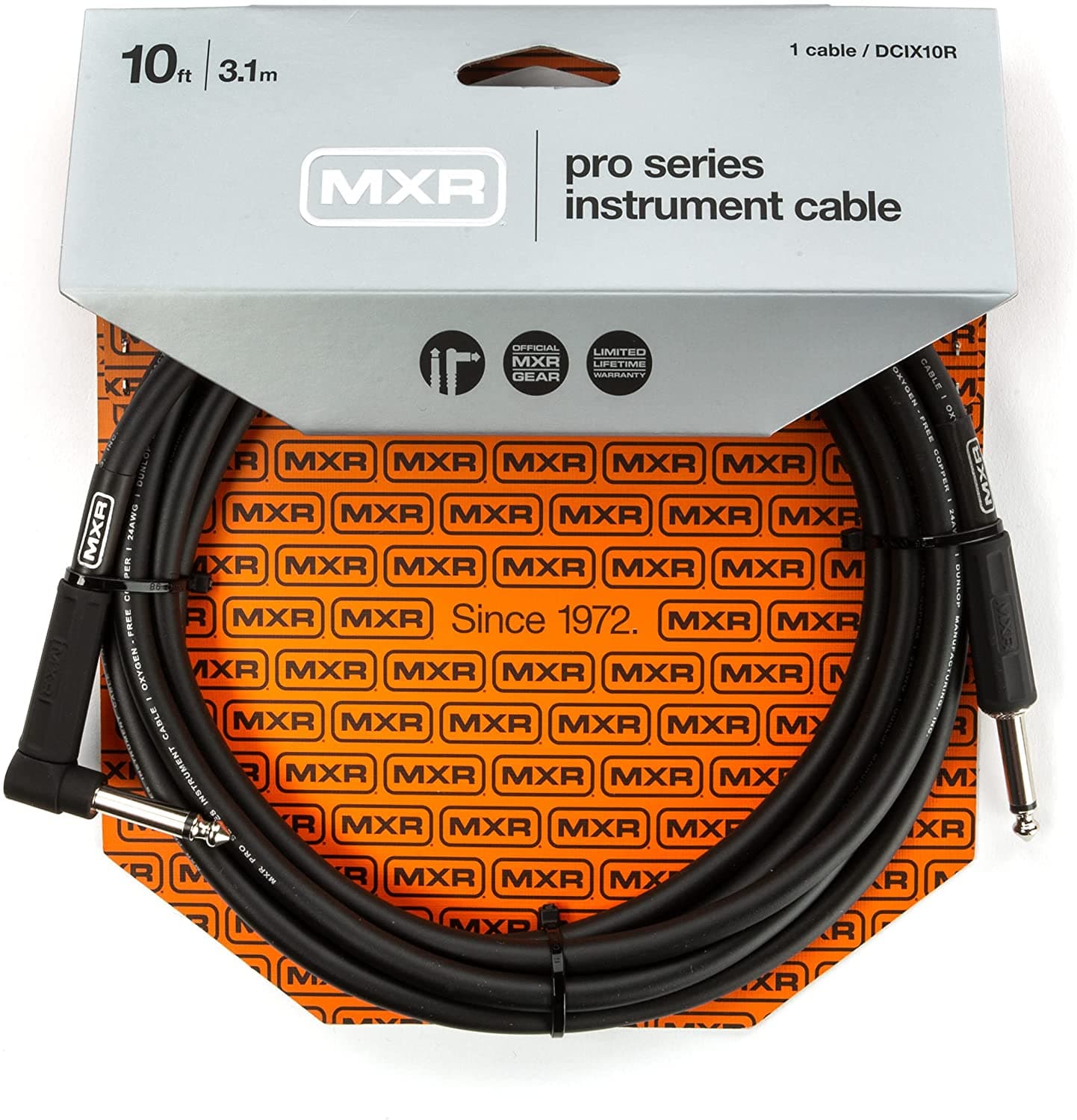 MXR DCIX10 Pro Instrument Cable - Right Angle - 10 foot
