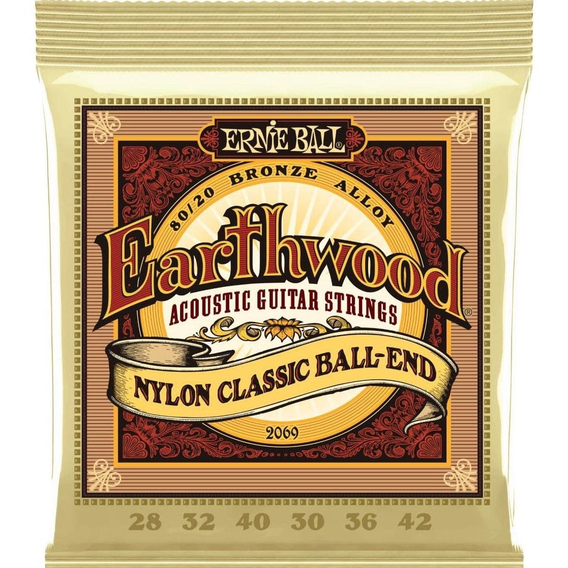 Ernie Ball Earthwood Nylon Classical Guitar Strings - Ball Ends - 28-42