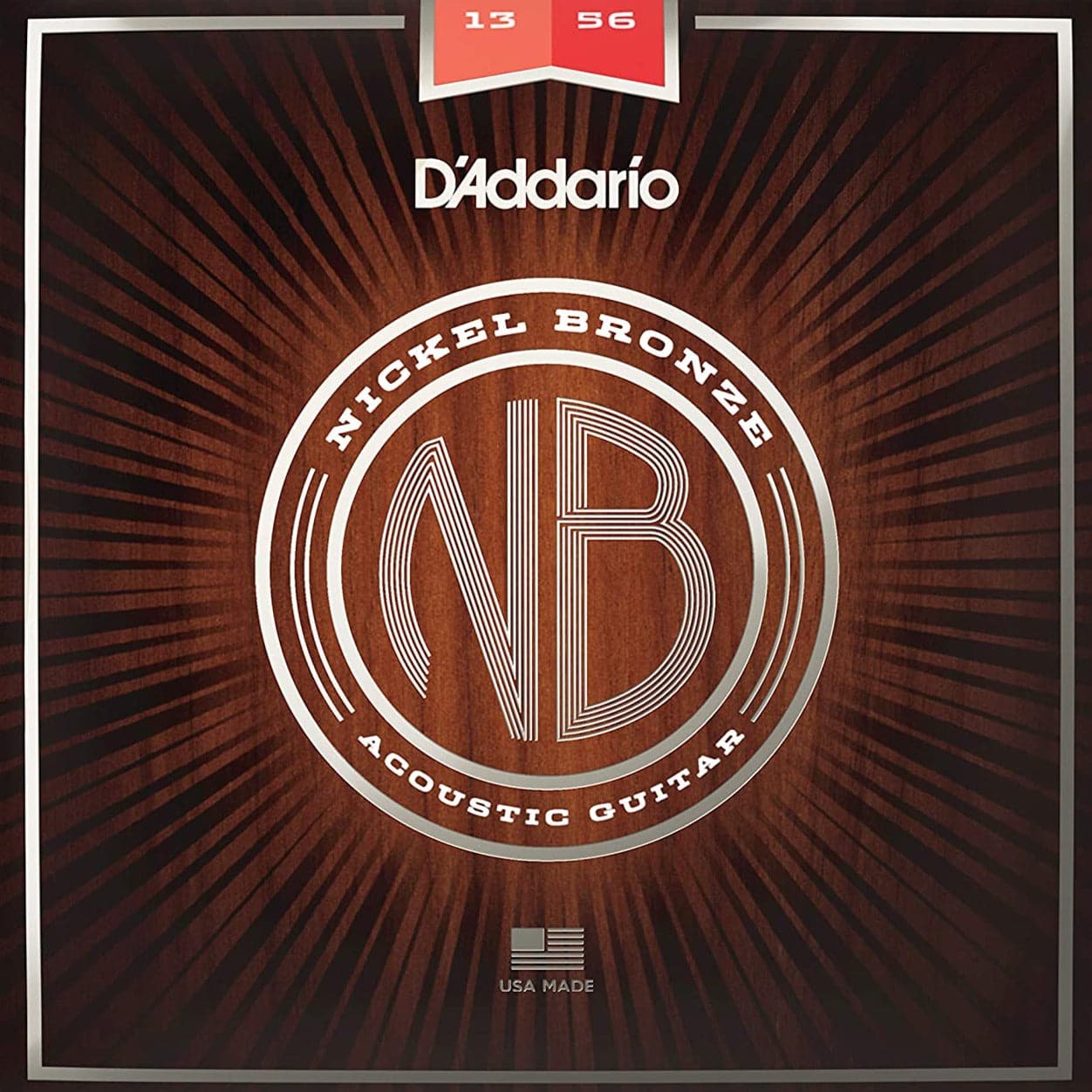 D'Addario NB1356 Nickel Bronze Acoustic Guitar Strings - Medium - 13-56