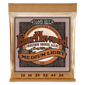 Ernie Ball 2146 Earthwood Phosphor Bronze Acoustic Guitar Strings Medium Light 12-54