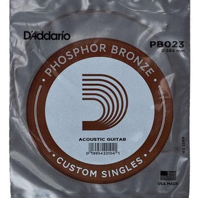 D'Addario Strings Acoustic Guitar Single String Phosphor Bronze 22 - 56