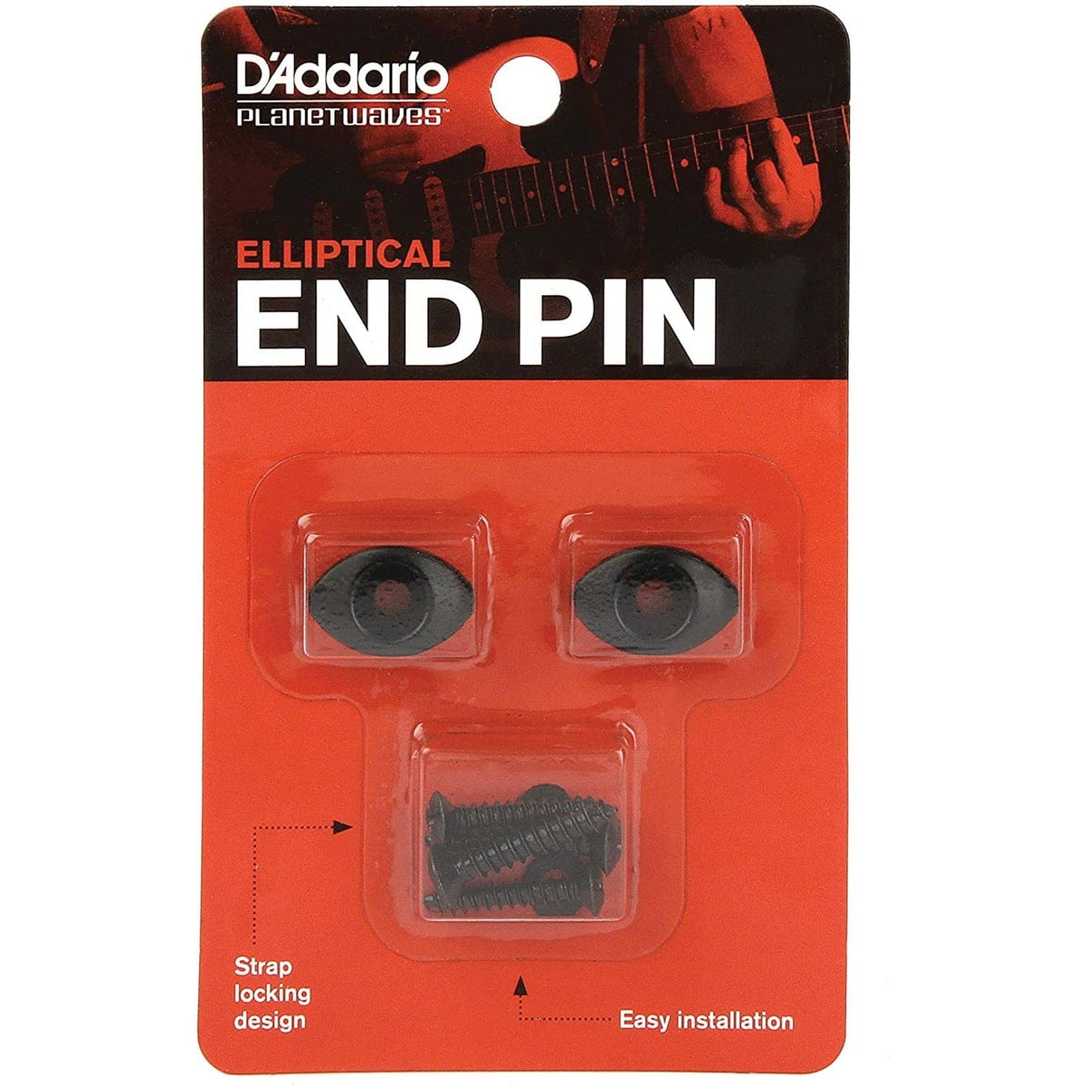 D'Addario PWEEP102 Elliptical Strap Buttons - Black