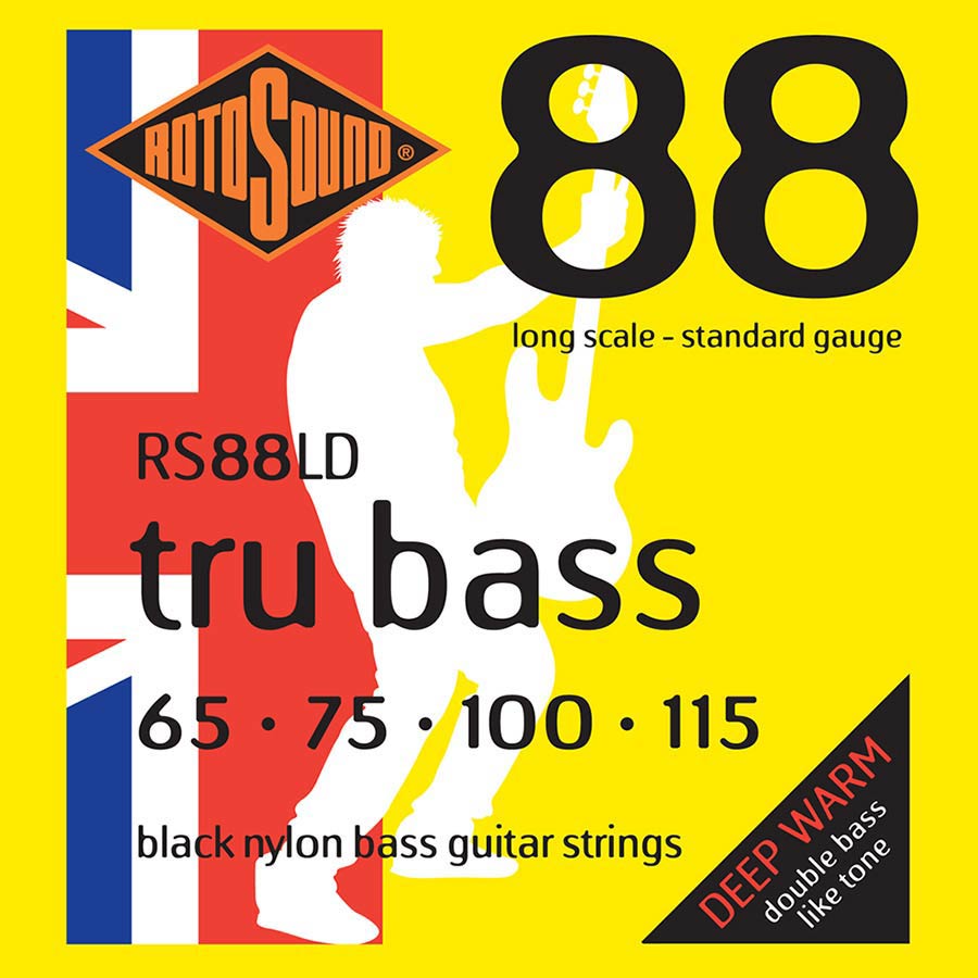 Rotosound RS88LD Tru Bass Black Nylon Flatwound Bass Guitar Strings - 65-115