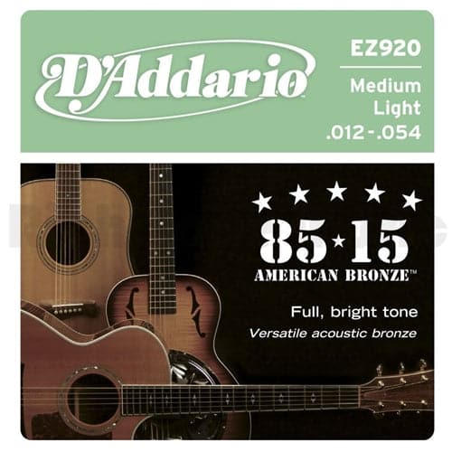 D'Addario EZ920 American Bronze Acoustic Guitar Strings - Medium Light - 12-54