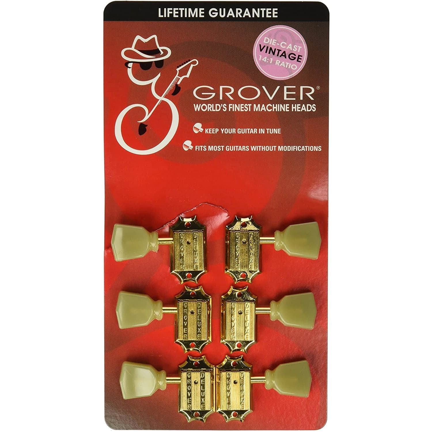 Grover Vintage Die-Cast Machine Heads - Gold