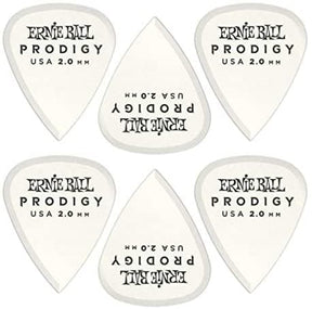 Ernie Ball 2.0mm White Standard Prodigy Picks - 6-Pack (P09202)