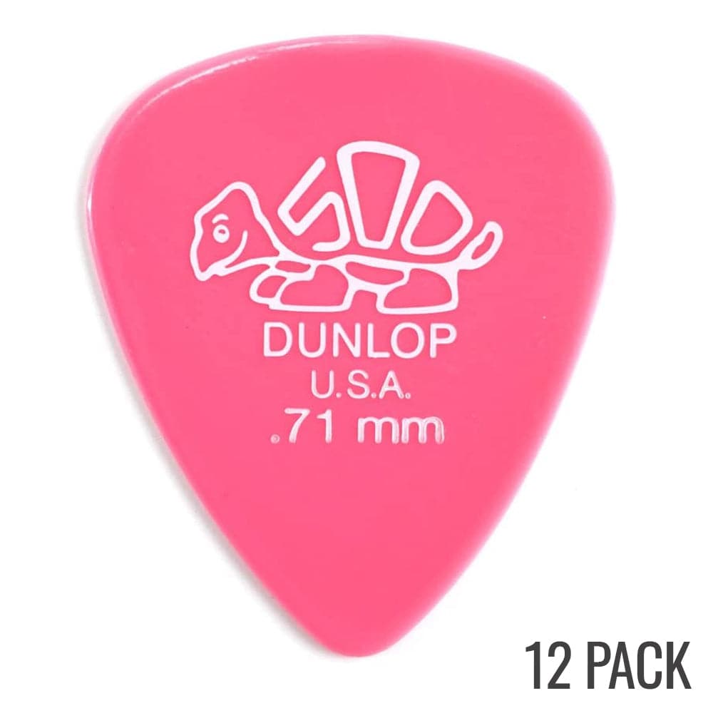 Jim Dunlop Delrin Standard Plectrum Players Pack - 12 Pack - .71mm Pink