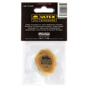 Jim Dunlop Ultex Standard Plectrum Players Pack - 6 Pack - .60mm