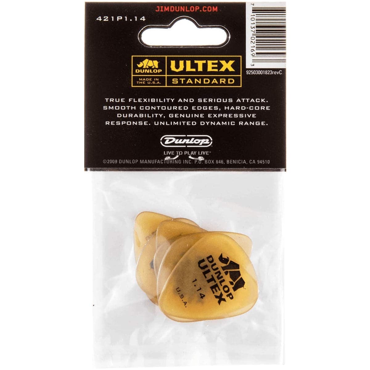 Jim Dunlop Ultex Standard Plectrum Players Pack - 6 Pack - 1.14mm