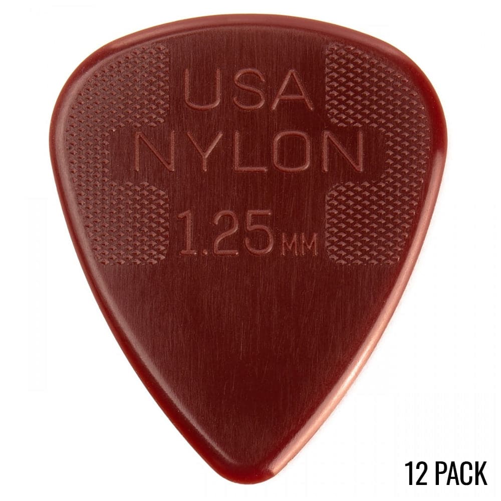 Jim Dunlop Nylon Standard Plectrum Pack - 12 Pack - 1.25mm