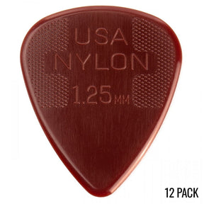 Jim Dunlop Nylon Standard Plectrum Pack - 12 Pack - 1.25mm