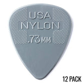Jim Dunlop Nylon Standard Plectrum Players Pack - 12 Pack - .73 Grey
