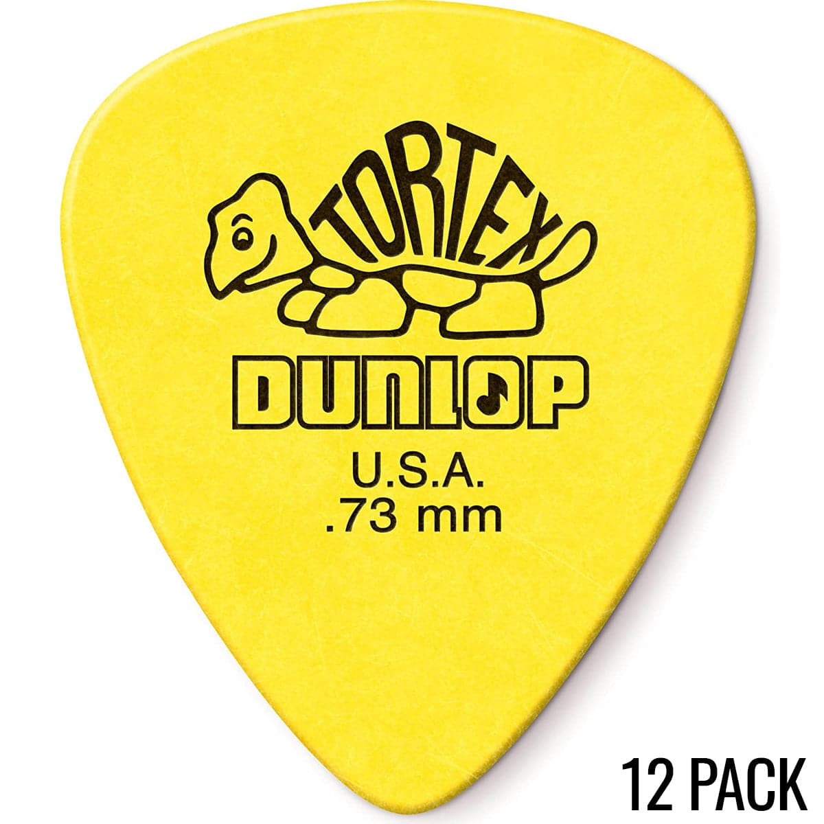 Jim Dunlop Tortex Standard Plectrum Players Pack - 12 Pack - .73 Yellow