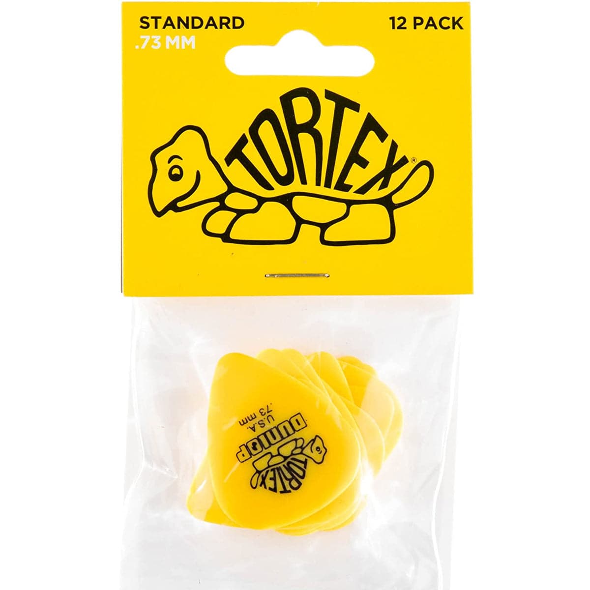 Jim Dunlop Tortex Standard Plectrum Players Pack - 12 Pack - .73 Yellow