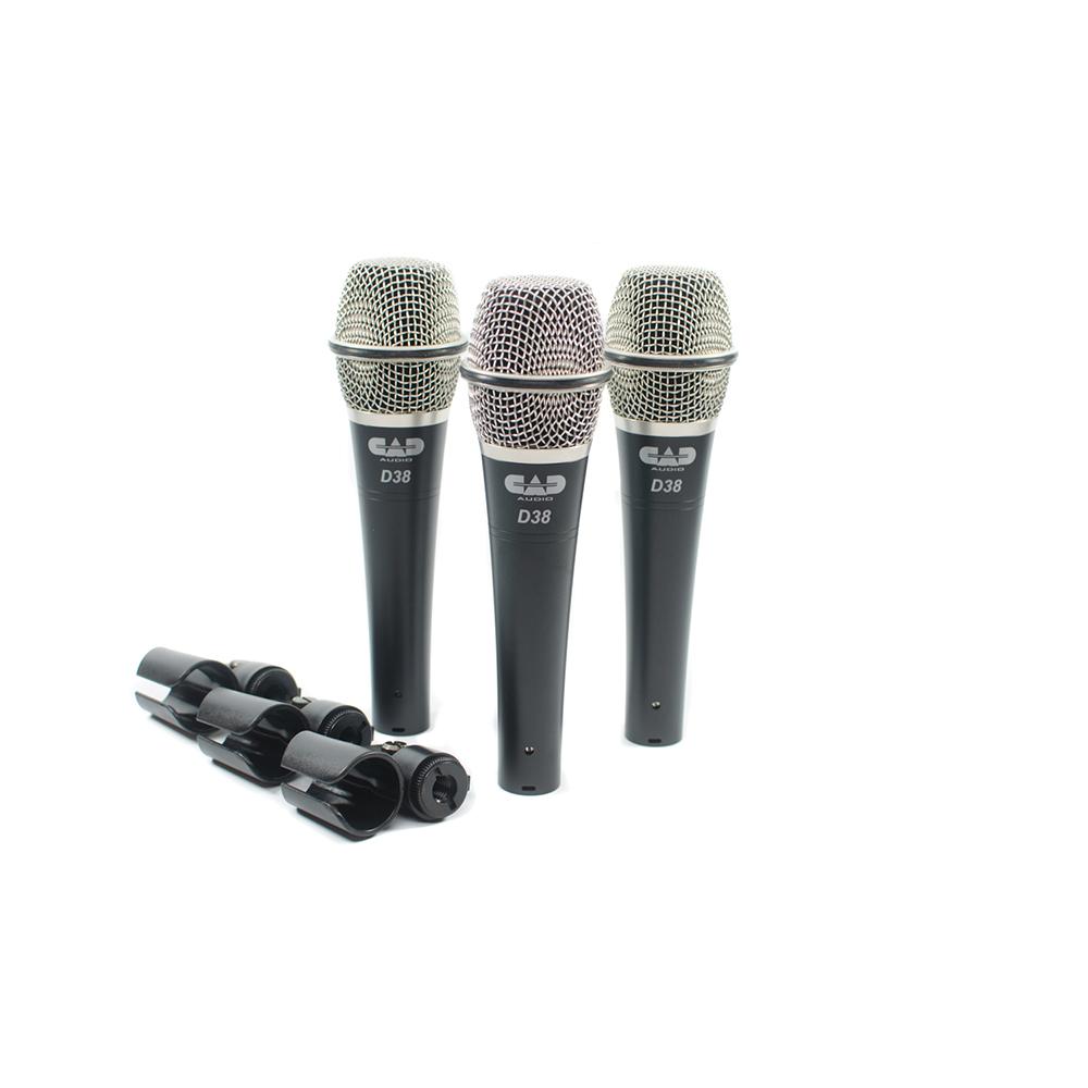 CAD Audio Live D38 Supercardioid Dynamic Vocal Microphone - 3 Pack
