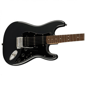 Squier Affinity Stratocaster Electric Guitar Package HSS - Guitar, Amp, Cable, Strap, Picks & Lessons - Charcoal Frost Metallic