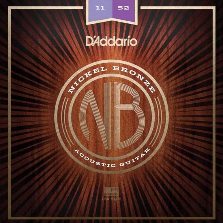 D'Addario NB1152 Nickel Bronze Acoustic Guitar Strings - Custom Light - 11-52