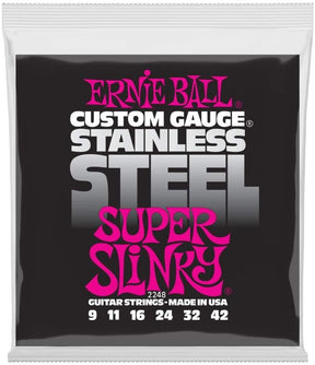Ernie Ball 2248 Stainless Steel Super Slinky Electric Guitar Strings 9-42