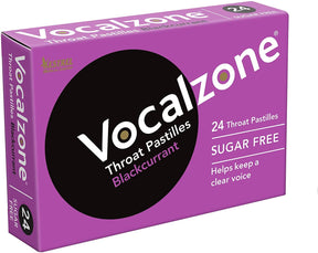 Vocalzone Throat Pastilles for Clear Vocals - Blackcurrant