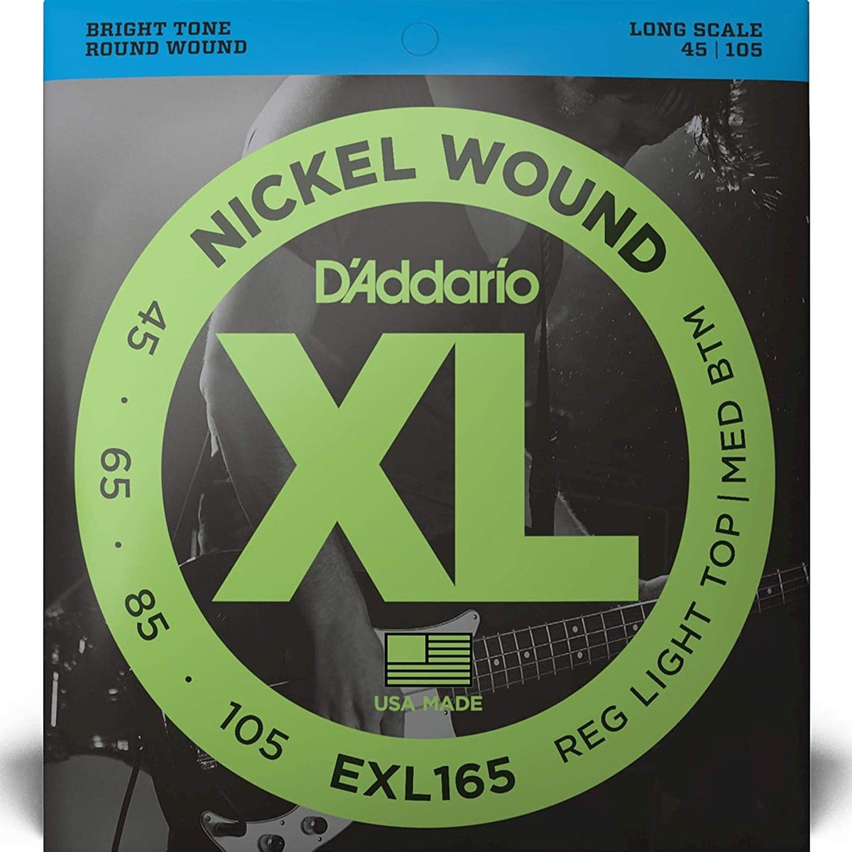 D'Addario EXL165 XL Bass Guitar Strings Light Top - Med Bottom 45-105