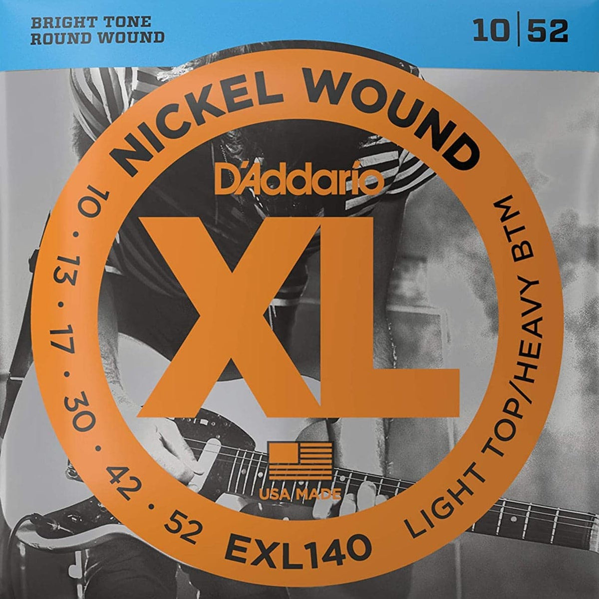 D'Addario EXL140 XL Electric Guitar Strings - Light Top/Heavy Bottom - 10-52