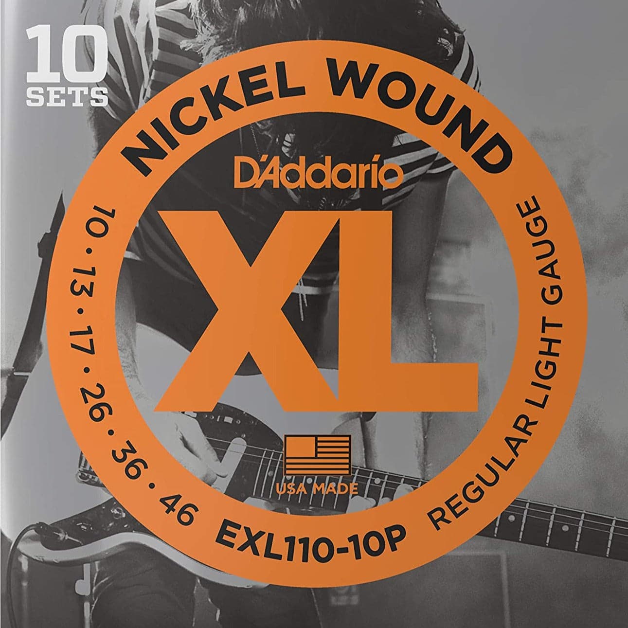 D'Addario EXL110-10P XL Electric Guitar Strings - Regular Light - 10-46 - 10 Pack