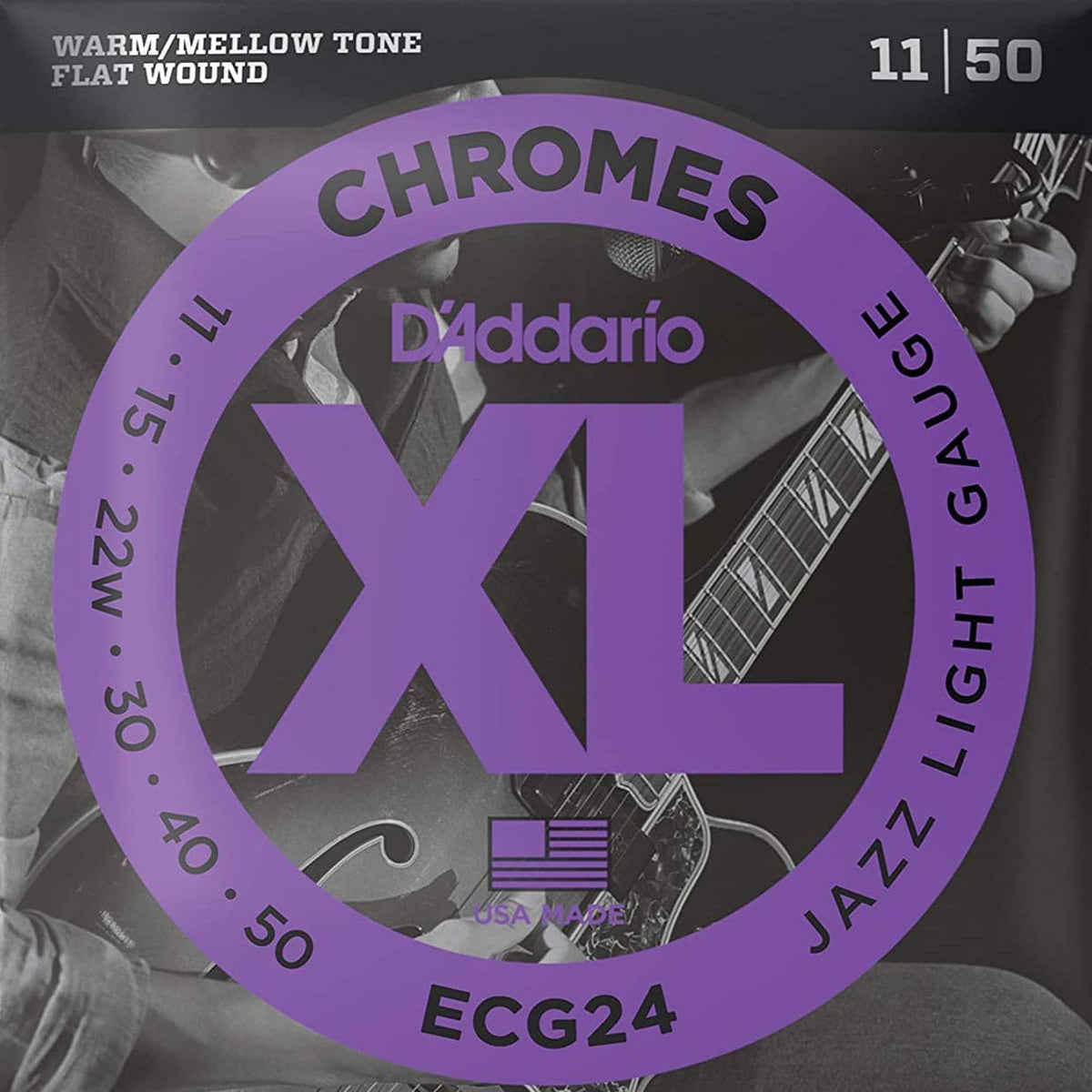 D'Addario ECG24 XL Chromes Flatwound Electric Guitar strings